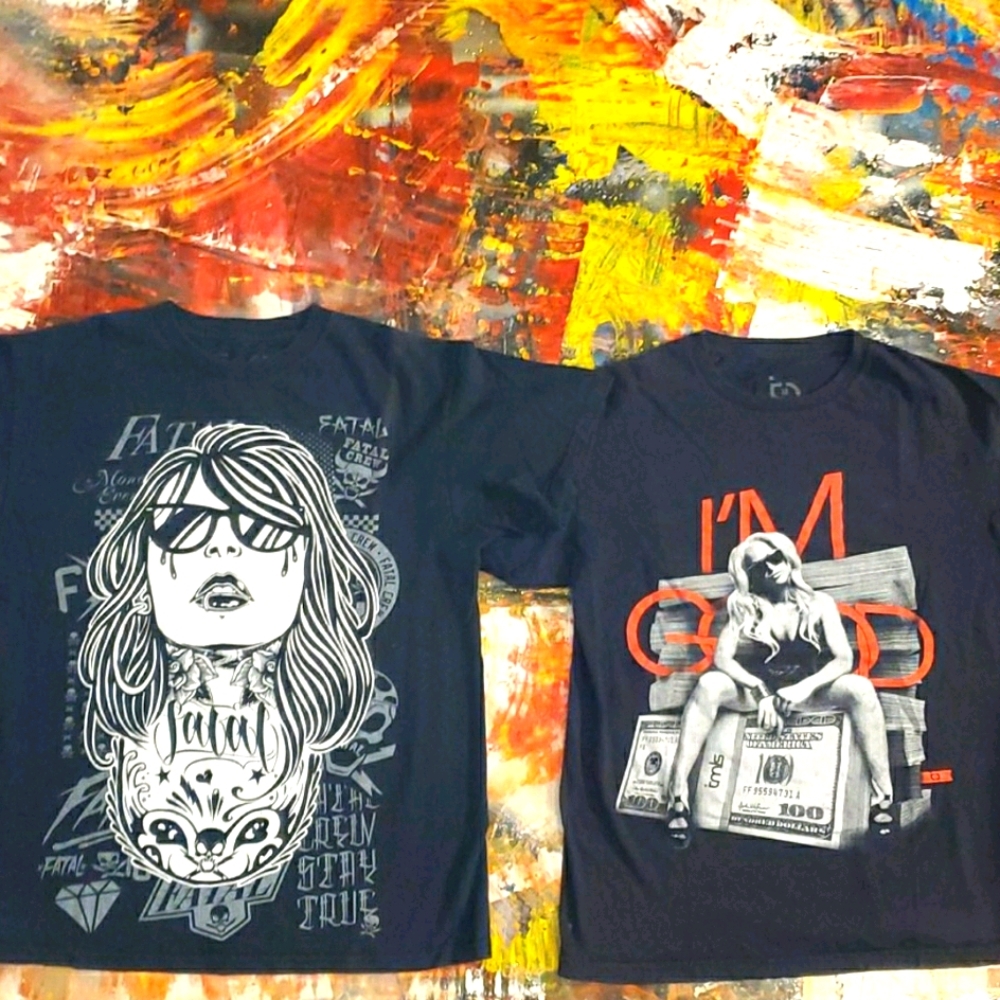 Fatal Clothing graphic tee 2 piece bundle